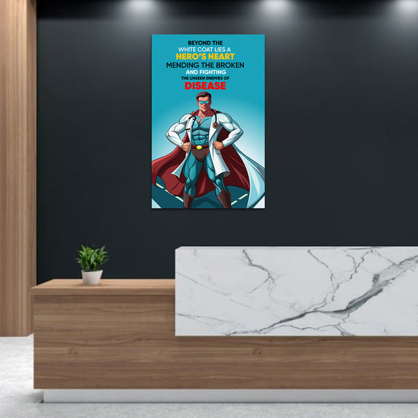 Doctor Superhero Appreciation Poster | Motivational Medical Wall Art Honoring Healthcare Heroes | Inspiring Hospital, Clinic, Office & Medical Student Decor