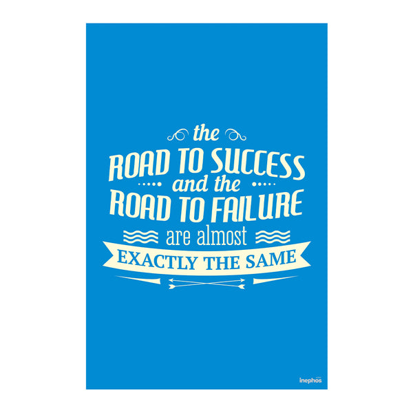 The Road to Success Motivational Poster | Inspirational Wall Art for Office, Study Room & Workspace