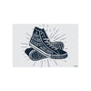 Motivational Sneaker Wall Art | A Journey of 1000 Miles Begins with Good Shoes Poster | Fitness & Travel Decor for Home, Gym & Office