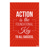 Motivational Wall Art | Action Is the Key to All Success Poster | Inspirational Quote Print for Office | Home | Study Room