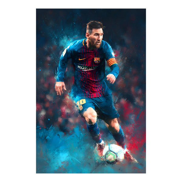 Lionel Messi Dribble Masterpiece Poster | Iconic Football Legend LM10 Goat Wall Art for Sports Fans, Gamer Rooms & Teen Bedroom Decor