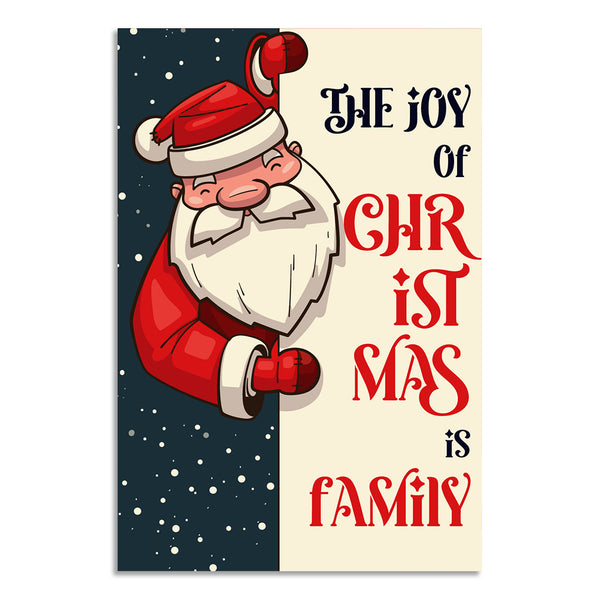 The Joy of Christmas Is Family Poster | Cute Santa Holiday Wall Art for Home, Living Room, Kids Room, School & Party Décor | Festive Xmas Poster