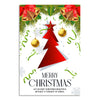 Christmas Wall Poster | Red Tree & Bells Holiday Decoration for Home, School, Office, Café & Gift Décor
