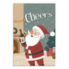 Cute Christmas Santa Cheers Poster | Festive Holiday Wall Art with Santa Holding Wine Bottle | Cozy Christmas Décor