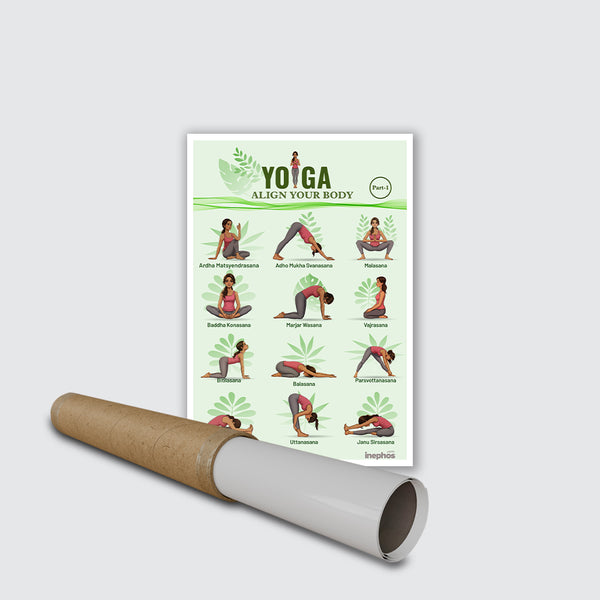 Yoga Align Your Body Poster - Part 1 | Essential Yoga Asanas for Flexibility & Posture | Wellness, Fitness & Home Yoga Wall Poster