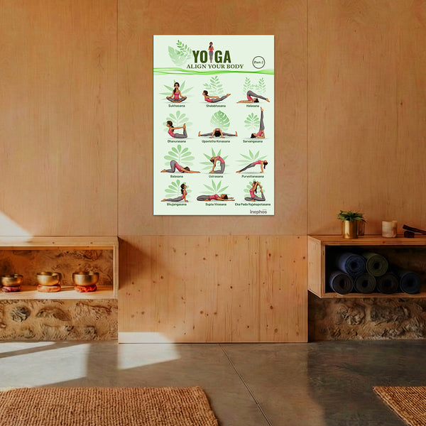 Yoga Align Your Body Poster – Part 2 | Advanced Yoga Asanas for Strength & Flexibility | Wellness & Home Yoga Wall Poster