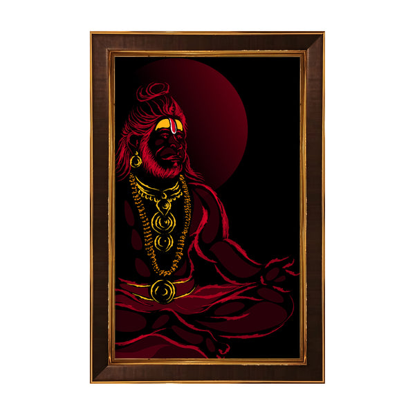 Lord Hanuman Framed Poster | Powerful Bajrangbali Wall Art for Protection, Strength & Positive Energy