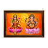 Lakshmi Ganesh Framed Poster with Om Symbol | Laxmi Ganpati Wall Art for Wealth, Prosperity & Positive Energy