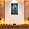 Meditating Lord Shiva Framed Poster | Mahadev Moon Wall Art for Peace, Calm & Positive Energy | Spiritual Vastu Décor