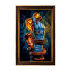 Lord Shiva Damru Framed Poster | Mahadev Power Wall Art with Trinetra & Rudraksha for Protection, Strength & Positive Energy
