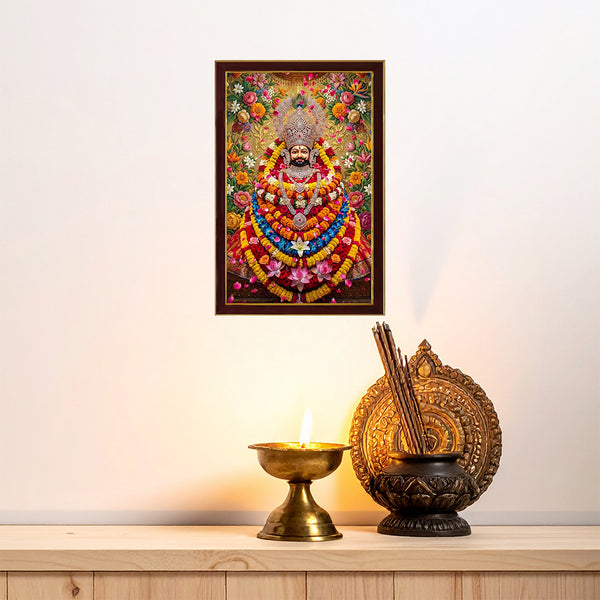 Khatu Shyam Ji Photo Frame | Divine Blessings, Faith & Prosperity Wall Decor | Spiritual Vastu Artwork for Home, Office & Temple