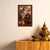 Sacred Nandi & Shivling Photo Frame for Home Decor | Divine Rudraksha Mala Shiva Lingam Wall Art with Holy Nandi Bull | Spiritual Wooden Photo Frame for Temple