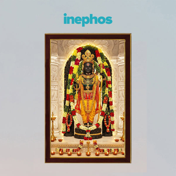 Lord Venkateswara Balaji Photo Frame for Home Decor | Tirupati Balaji Swamy Temple Wall Art with Floral Garland Design