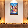 Cute Shiv Parivar Cartoon Photo Frame for Kids Room Decor | Adorable Lord Shiva Family Wall Art with Ganesha, Kartikeya & Nandi