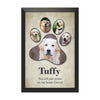 Personalized Pet Memorial Paw Print Wall Art with Frame | Custom Dog Photo Collage Tribute Plaque, Pet Remembrance Gift