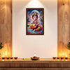Little Krishna Makhan Chor Photo Frame for Wall Decoration | Bal Gopal Framed Wall Art for Home Temple, Living Room & Bedroom | Religious Hindu Wall Decor