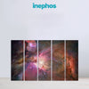 Cosmic Nebula Multi Frame Vinyl Wall Painting | Outer Space Art For Living Room, Study, Or Kids Room | Galaxy-Themed Vinyl Décor