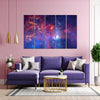 Vibrant Galaxy Multi Frame Vinyl Wall Painting | Colorful Outer Space Art For Bedroom, Lounge, Or Creative Workspace