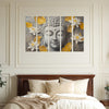 White & Yellow Lotus Buddha Multi Frame Vinyl Painting | Peaceful Meditation Wall Art For Home, Bedroom, Living Room, Or Yoga Studio