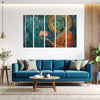 Golden Halo Buddha Holding Lotus Multi Frame Vinyl Wall Painting | Peaceful Spiritual Wall Art For Home, Hallway, Or Yoga Studio
