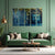 Blue Buddha Beside Ornate Door Multi Frame Vinyl Wall Painting | Unique Spiritual Décor For Entryway, Hall, Or Meditation Room