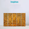 Golden Buddha Sculpture Inspired Multi Frame Vinyl Painting | Serene Wall Decor for Home & Office