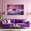 Serene Coastline Sunset Multi Frame Vinyl Wall Painting | Tranquil Seaside Wall Art For Living Room, Bedroom, Or Lounge