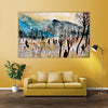 Serene Winter Scene Wall Painting for Living Room, Bedroom, Office, Hotels, Drawing Room