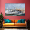 Battleship in Action Paintings for Living Room,Bedroom, Office, Hotels, Drawing Room