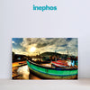 Serene Fishing Boats at Sunset Wall Painting for Living Room, Bedroom, Office, Hotels, Drawing Room