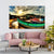 Serene Fishing Boats at Sunset Wall Painting for Living Room, Bedroom, Office, Hotels, Drawing Room