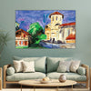 Charming Townscape Wall Painting for Living Room, Bedroom, Office, Hotels, Drawing Room