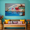Coastal Houses Wall Painting for Living Room, Bedroom, Office, Hotels, Drawing Room