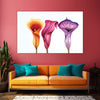 Trio of Calla Lilies - Botanical Wall Painting for Living Room, Bedroom, Office, Hotels, Drawing Room
