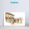 Old Ruins Sketch Painting – Architecture Canvas Wall Art for Study & Office, Living Room, Bedroom, Office, Hotels, Drawing Room