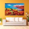 Vibrant Poppy Field Wall Painting for Living Room, Bedroom, Office, Hotels, Drawing Room