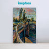 Evening Bridge Landscape Wall Painting for Living Room, Bedroom, Office, Hotels, Drawing Room