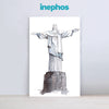Christ the Redeemer Statue Wall Painting for Living Room, Bedroom, Office, Hotels, Drawing Room