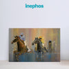 Horse Racing Wall Painting for Living Room, Bedroom, Office, Hotels, Drawing Room