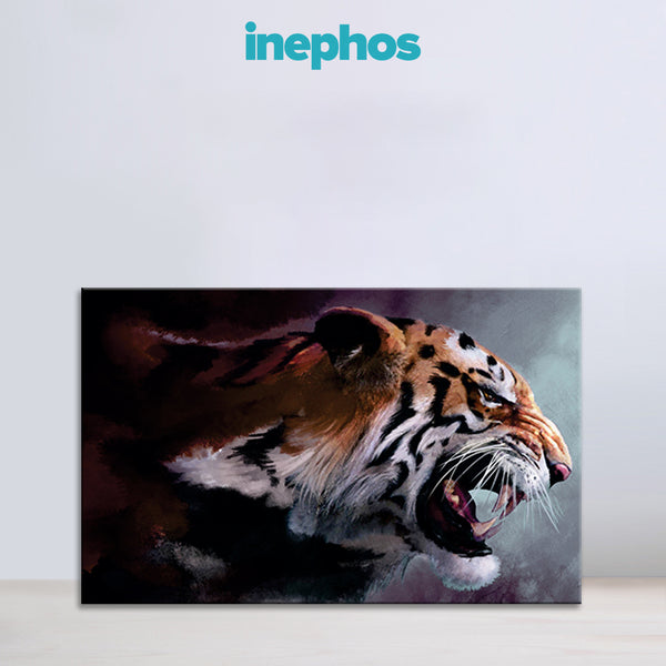 Roaring Tiger Wall Painting for Living Room, Bedroom, Office, Hotels, Drawing Room