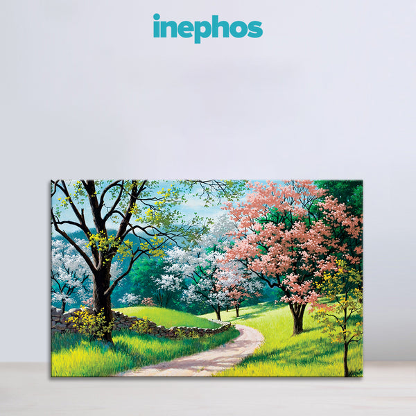 Serene Spring Path Wall Painting for Living Room, Bedroom, Office, Hotels, Drawing Room