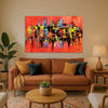 Colorful Abstract Cityscape Wall Painting for Living Room, Bedroom, Office, Hotels, Drawing Room