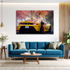 Elegant Car and Model Wall Painting for Living Room, Bedroom, Office, Hotels, Drawing Room