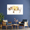 Majestic Rhino Art Print for Living Room, Bedroom, Office, Hotels, Drawing Room