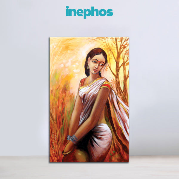 Lady in Autumn Canvas Wall Art Paintings for Living Room,Bedroom, Office, Hotels, Drawing Room
