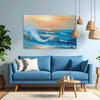 Tranquil Ocean Waves Wall Painting for Living Room, Bedroom, Office, Hotels, Drawing Room