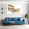 Old Ruins Sketch Painting – Architecture Canvas Wall Art for Study & Office, Living Room, Bedroom, Office, Hotels, Drawing Room