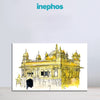 Radiant Golden Temple Wall Painting for Living Room, Bedroom, Office, Hotels, Drawing Room