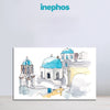 Serene Santorini Domes Wall Painting for Living Room, Bedroom, Office, Hotels, Drawing Room