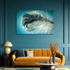Elegant Feather on Blue Background Wall Painting for Living Room, Bedroom, Office, Hotels, Drawing Room
